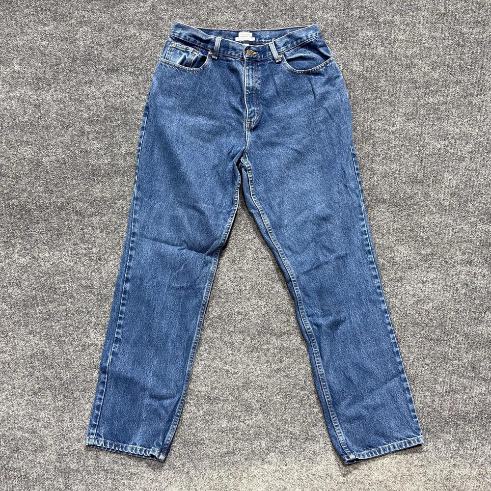 L.L.Bean Jeans Womens 14 MT Blue Medium Wash High Rise Relaxed Straight Denim